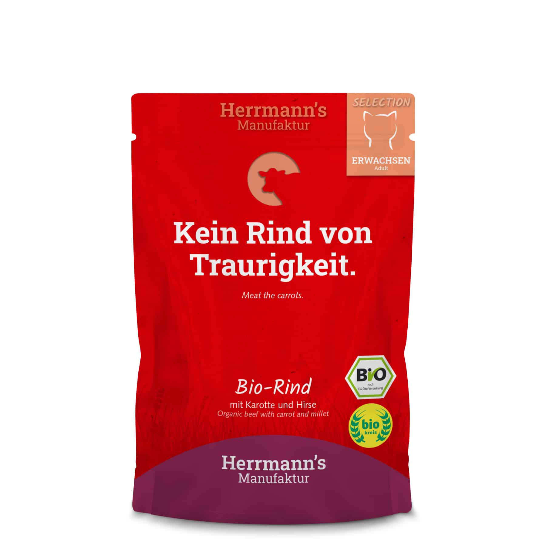 Herrmann&amp;#39;s Bio, Rind mit Karotte und Hirse 100g - Gesundes Tierfutter
